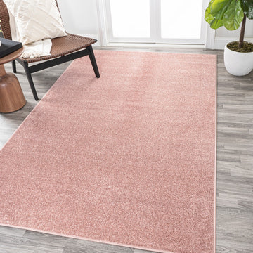 Haze Solid Low-pile Area Rug Pink